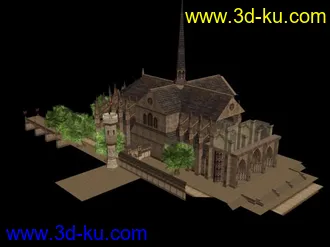 天堂2奇岩城中心教堂模型+材质的图片