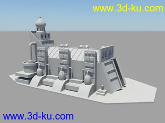 一个红警里的坦克房的模型（模仿练习）的图片