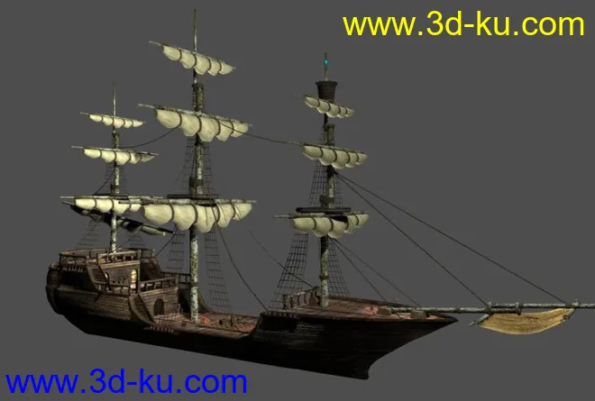 我做的大帆船10W面 MAX7(斑竹加点分哦）模型的图片1