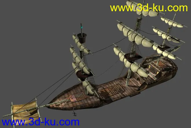 我做的大帆船10W面 MAX7(斑竹加点分哦）模型的图片3