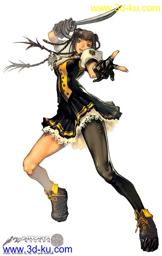 3D打印模型借用了一张金恒泰的作品 练习用 带骨骼的图片