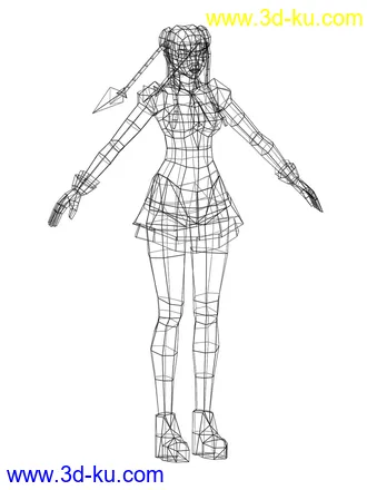 3D打印模型借用了一张金恒泰的作品 练习用 带骨骼的图片