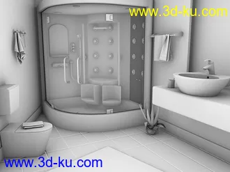 3D打印模型原创室内场景--浴室的图片