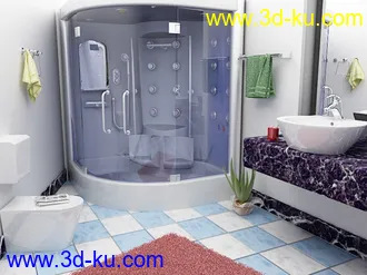 3D打印模型原创室内场景--浴室的图片