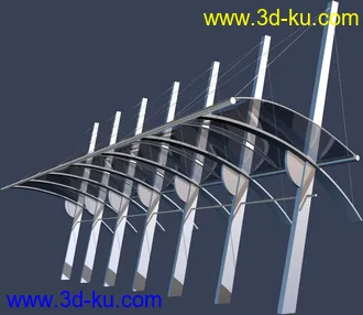 室外建筑模型----------廊架的图片