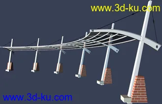 室外建筑模型----------廊架的图片