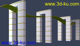 室外建筑模型----------廊架的图片