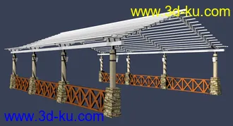 室外建筑模型----------廊架的图片
