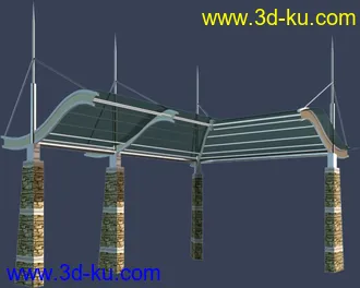 室外建筑模型----------廊架的图片