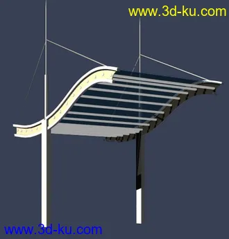 室外建筑模型----------廊架的图片