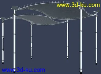 室外建筑模型----------廊架的图片