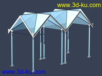 室外建筑模型----------廊架的图片