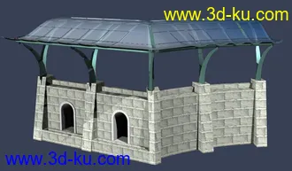 室外建筑模型----------廊架的图片