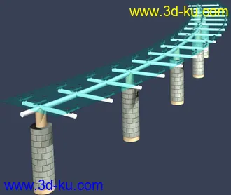 室外建筑模型----------廊架的图片