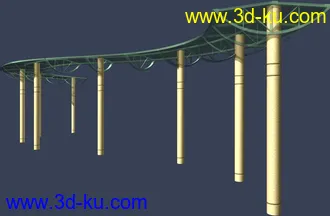 室外建筑模型----------廊架的图片