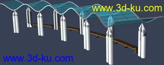 室外建筑模型----------廊架的图片