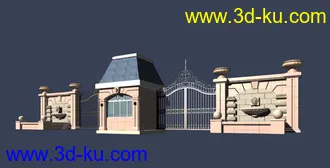 室外建筑模型----------入口大门的图片