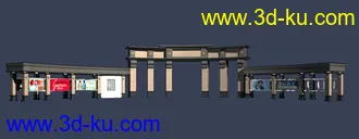 室外建筑模型----------入口大门的图片