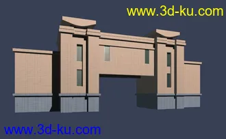 室外建筑模型----------入口大门的图片