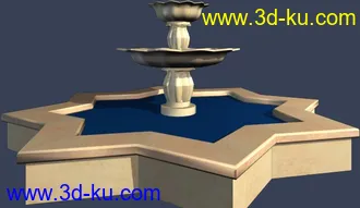 室外建筑模型----------水池喷泉的图片