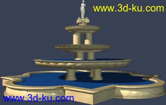 室外建筑模型----------水池喷泉的图片