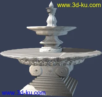 室外建筑模型----------水池喷泉的图片