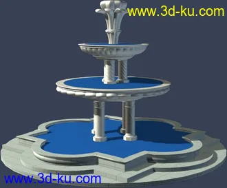 室外建筑模型----------水池喷泉的图片