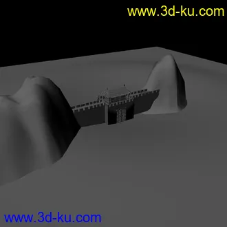 3D打印模型MAYA新手做的一个城楼的场景,希望各位指点的图片