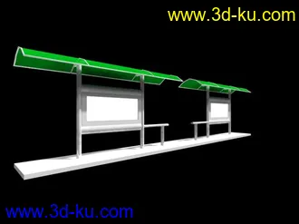 3D打印模型公交车站，贴图掉了的图片
