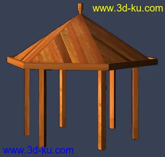 室外建筑模型---亭子的图片