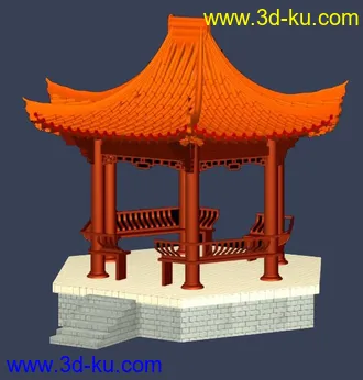 室外建筑模型---亭子的图片