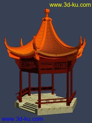 室外建筑模型---亭子的图片