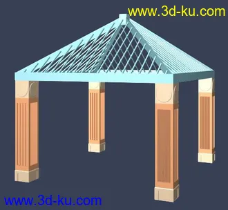 室外建筑模型---亭子的图片