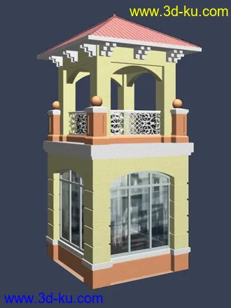 室外建筑模型---亭子的图片