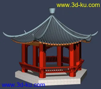 室外建筑模型---亭子的图片