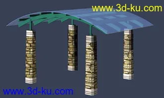 室外建筑模型---亭子的图片