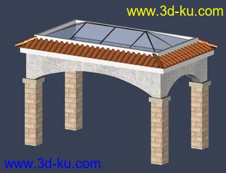 室外建筑模型---亭子的图片