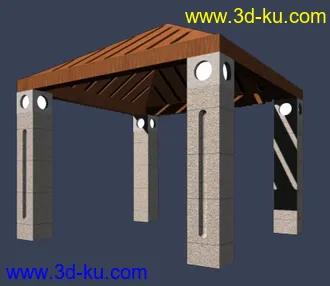 室外建筑模型---亭子的图片