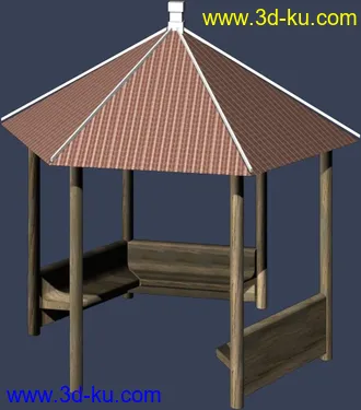 室外建筑模型---亭子的图片