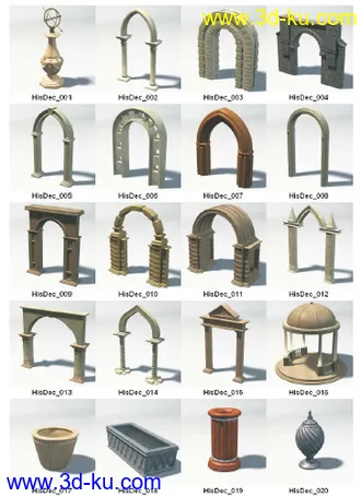 3D打印模型D3D-Histori古建筑配景的图片