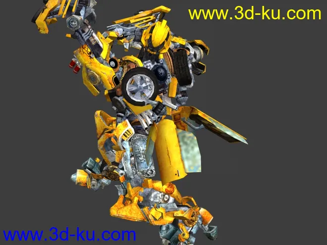 变形金刚大黄蜂高模+低模变形动画+骨骼和贴图模型的图片2