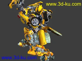 3D打印模型变形金刚大黄蜂高模+低模变形动画+骨骼和贴图的图片