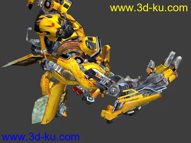 变形金刚大黄蜂高模+低模变形动画+骨骼和贴图模型的图片3