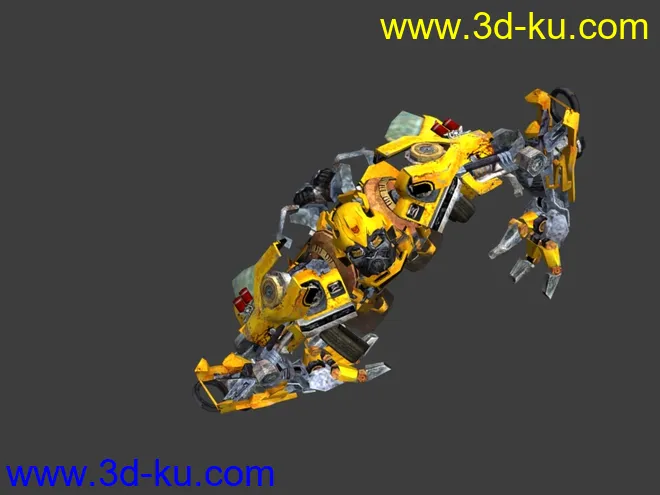变形金刚大黄蜂高模+低模变形动画+骨骼和贴图模型的图片4