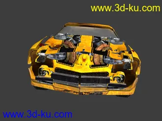 3D打印模型变形金刚大黄蜂高模+低模变形动画+骨骼和贴图的图片