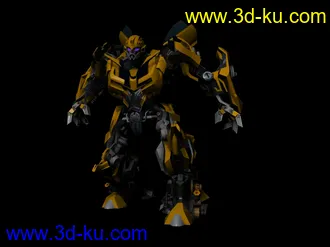3D打印模型变形金刚大黄蜂高模+低模变形动画+骨骼和贴图的图片