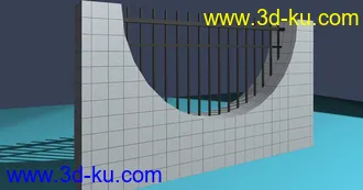 室外建筑模型---围墙的图片