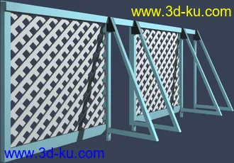 室外建筑模型---围墙的图片