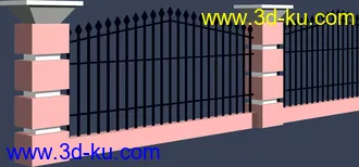 室外建筑模型---围墙的图片