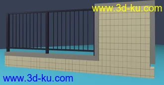 室外建筑模型---围墙的图片